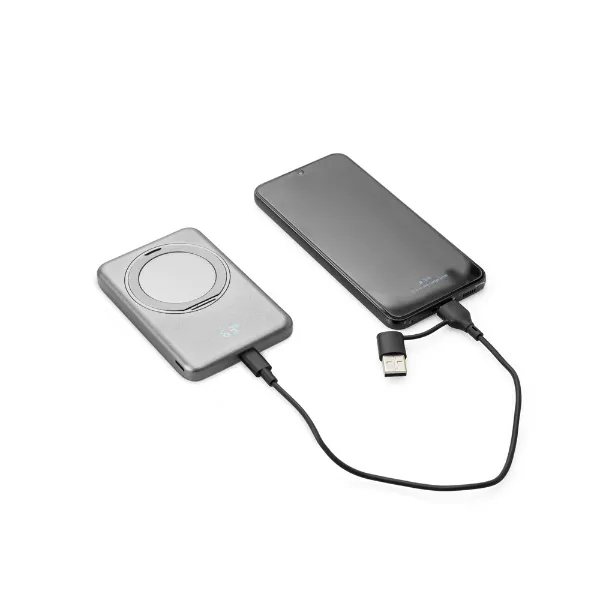 Bateria portátil magnética personalizada com carregador por indução super-rápido 5'000 mAh Bateria portátil magnética personalizada com carregador por indução super-rápido 5'000 mAh